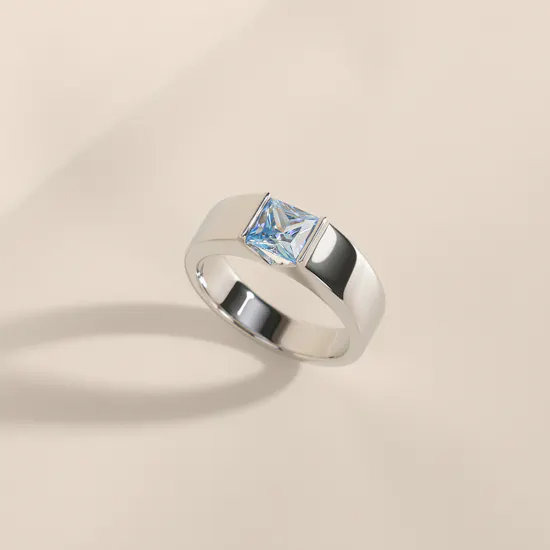 Floward Blue Monolith Silver Men's Ring | Size 9