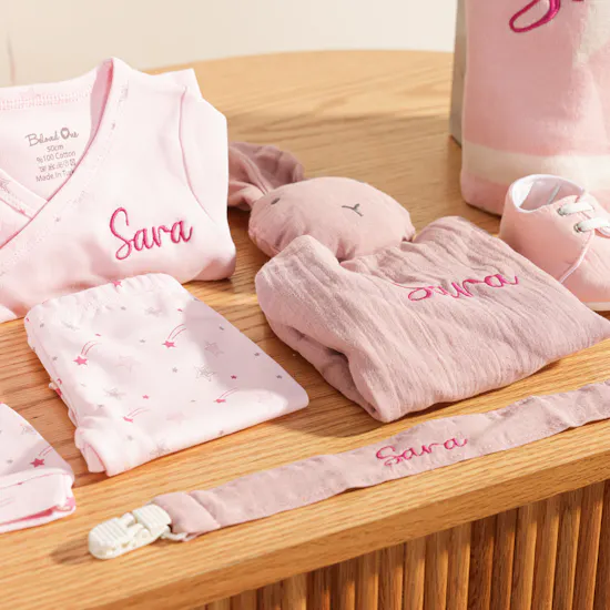 BelovedOne Personalized Baby Girl Gift Set | Elegant Flower and Balloons