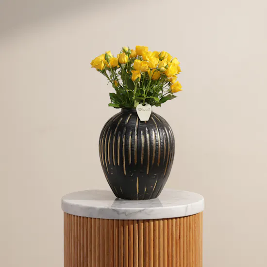 Golden Baby Rose Vase