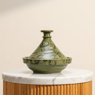 طبق تقديم أخضر صغير فخار من هدية 