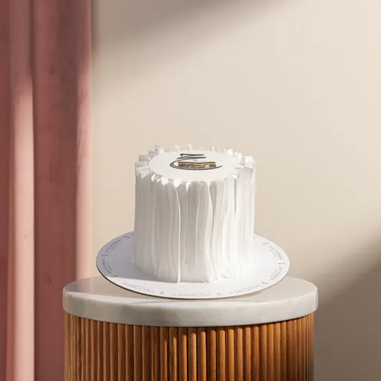 December Cake Hajj Mabroor White Ruffle Cake