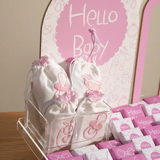 Lilac Hello Baby Girl Reception Chocolate and Sweets Tray