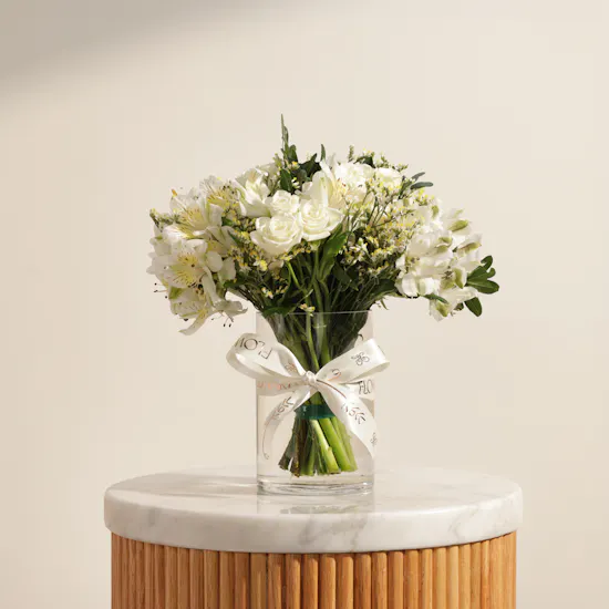 Ivory Elegance Flower Vase