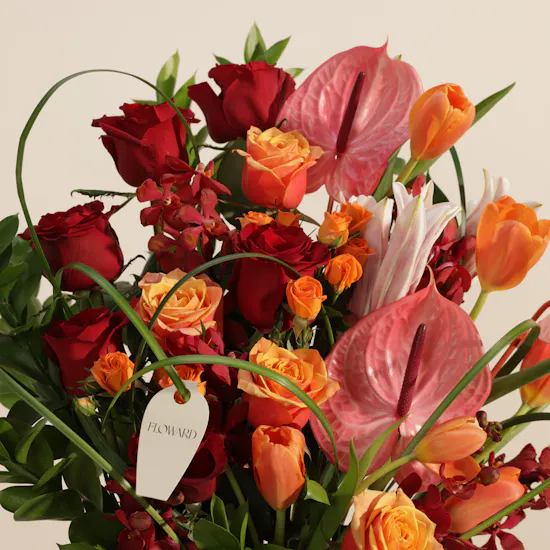 Golden Sunset Bloom Flowers Vase