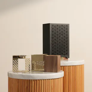 Cascades Beige Wooden Incense Burner Set