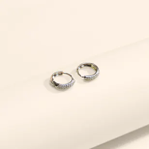 Siran by Iram Gold and Diamond Huggie Earrings