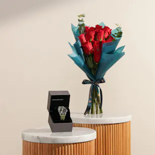 Emporio Armani World Explorer Green Men's Watch | Charming Red Flowers