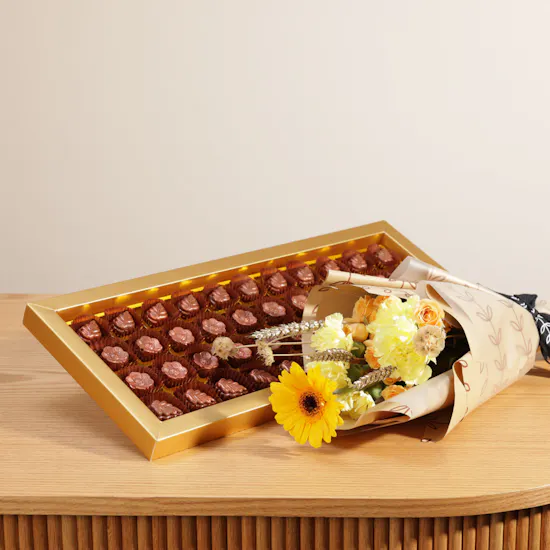 Ghazl Golden Chocolates | Bright Bouquet