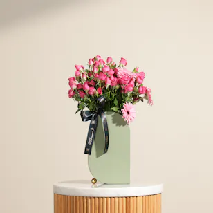 Amazing Fuchsia Baby Rose Vase