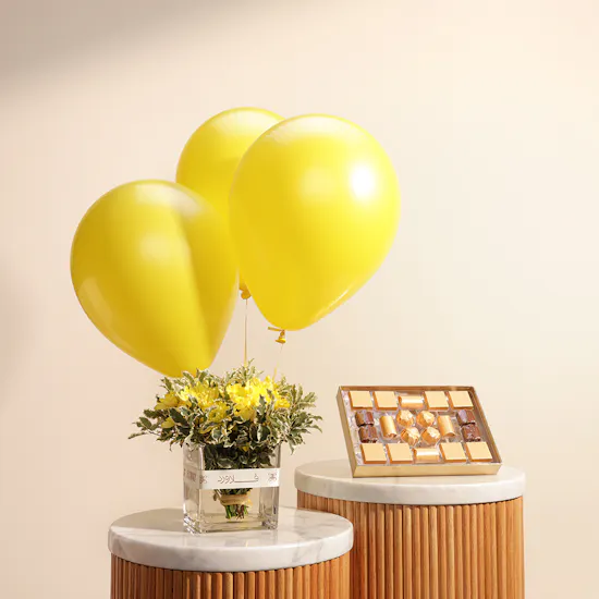 Bostani Chocolate Box | Flowers Vase & Balloons
