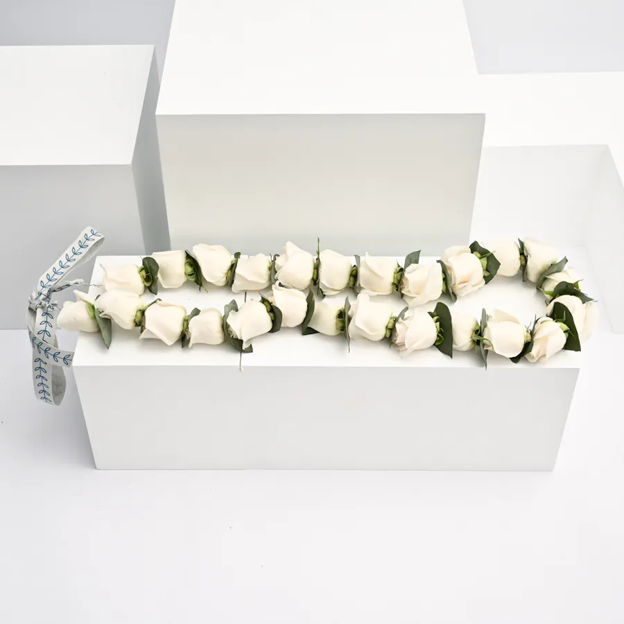 White rose graduation necklace  2