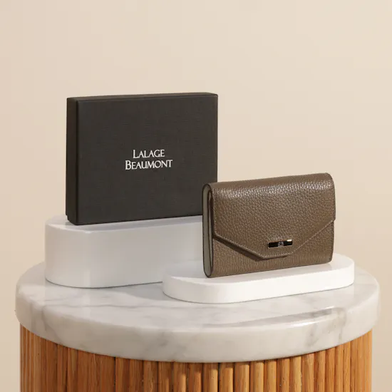 Lalage Beaumont Caribou Taupe Leather Women's Wallet