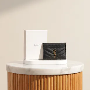 Saint Laurent Cassandre Matelasse Leather Black Women's Card Holder Saint Laurent Cassandre Matelasse Leather Black Women's Card Holder