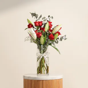Crimson Elegance Flowers Vase Crimson Elegance Flowers Vase
