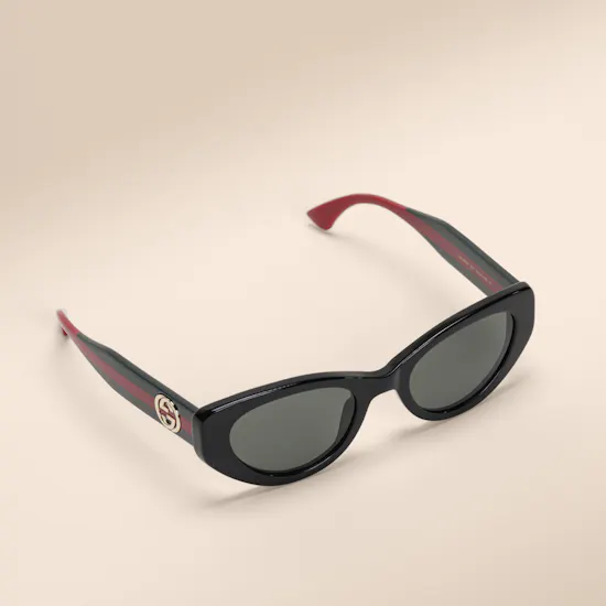 Gucci Black Cat-eye Frame Women's Sunglasses