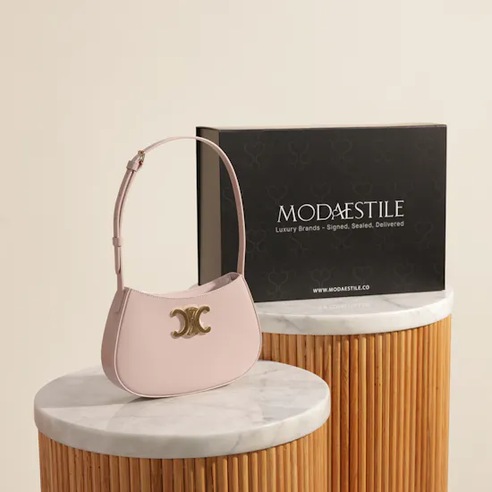 Celine Medium Tilly Bag In Shiny Calfskin Bleached Pink Handbag