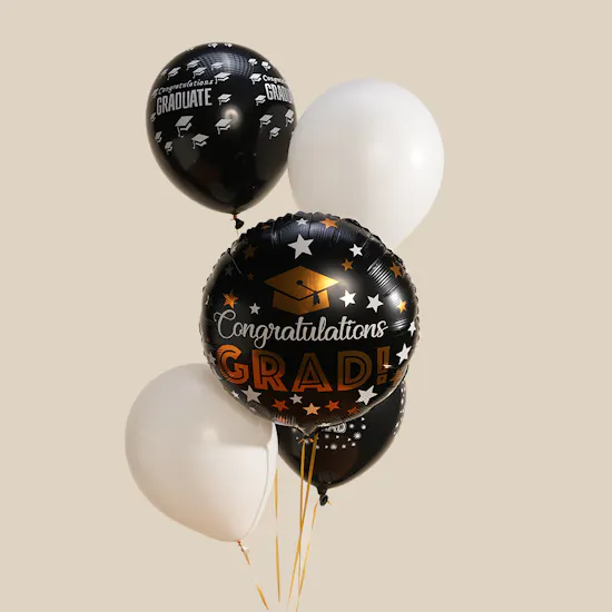 Flowad Black Graduation Balloon Set