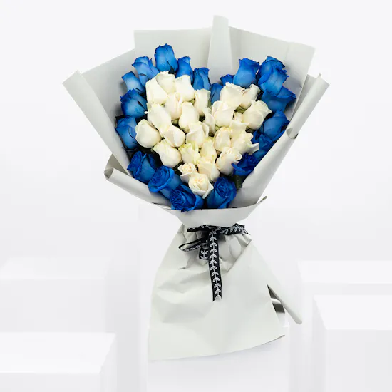 Blue And White Flowers Bouquet