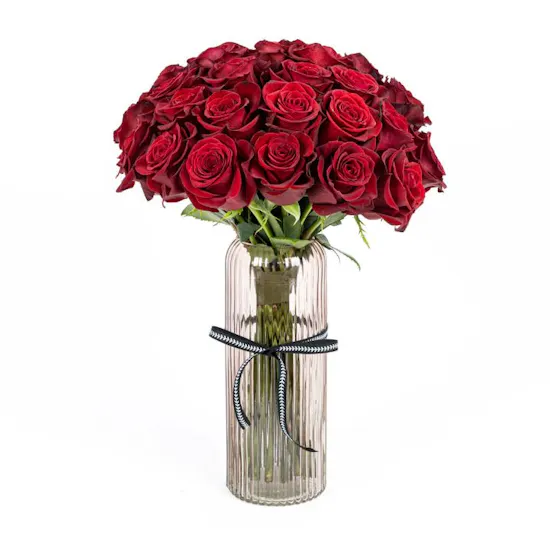 25 Red Roses Vase