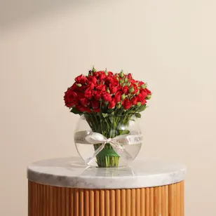 Red Baby Roses Vase | 35 Flowers Red Baby Roses Vase | 35 Flowers