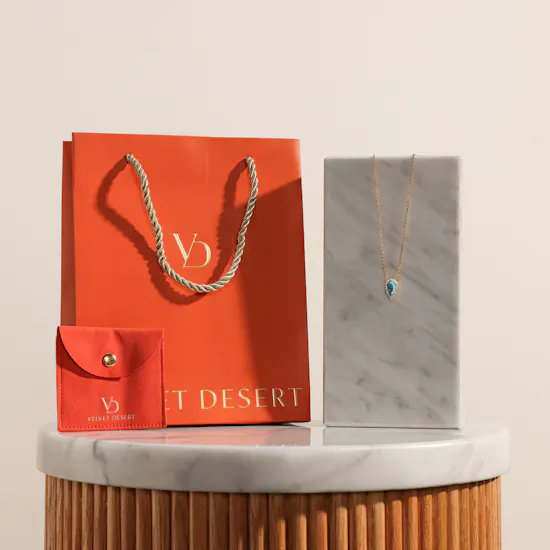 Velvet Desert Gold-plated Persian Turquoise Pendant Necklace