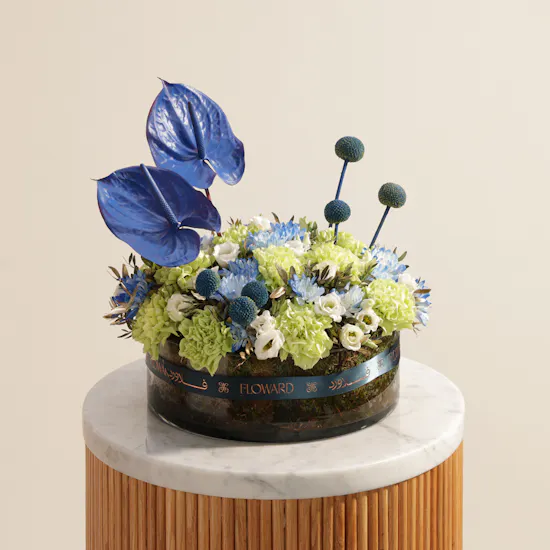 Azure Elegance Flower Vase