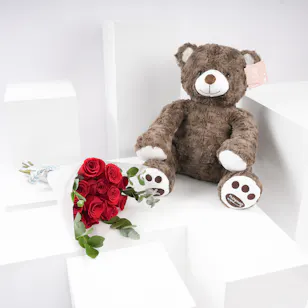 Brown Teddy Bear | Sparkle of Roses Brown Teddy Bear | Sparkle of Roses