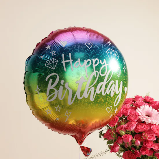 Floward Butterfly Birthday Cake | Enchanting Flower Vase and Balloons