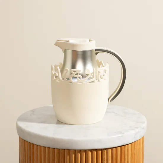 Otantik Mirral Vacuum White and Silver Flask