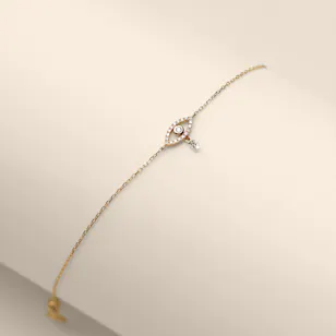 Persée Paris Eye Paved with Hanging Diamond Women’s Bracelet 