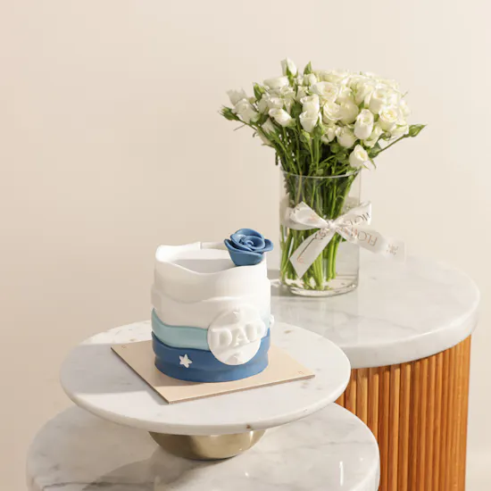 December Cake Dad Blue Cake | Lasting Elegance Flowers