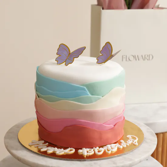 Floward Rainbow Butterfly Cake | Birthday Flowers and Balloons