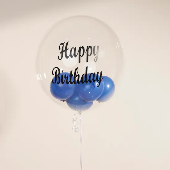 Balloonizer Happy Birthday Blue Bubble Balloons