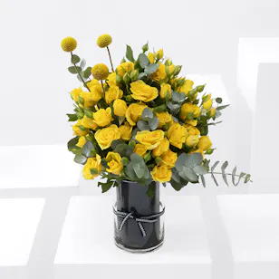 Yellow Roses | Cylinder Vase