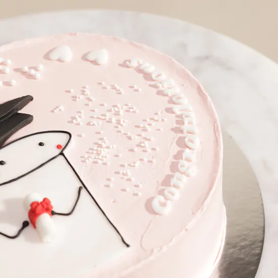 Floward Pink Graduation Flork Cake