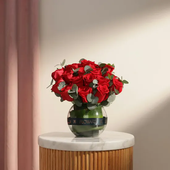 The Language of Love Roses Vase