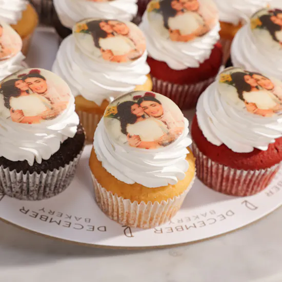 December Cake Personalized Photo Cup Cake
