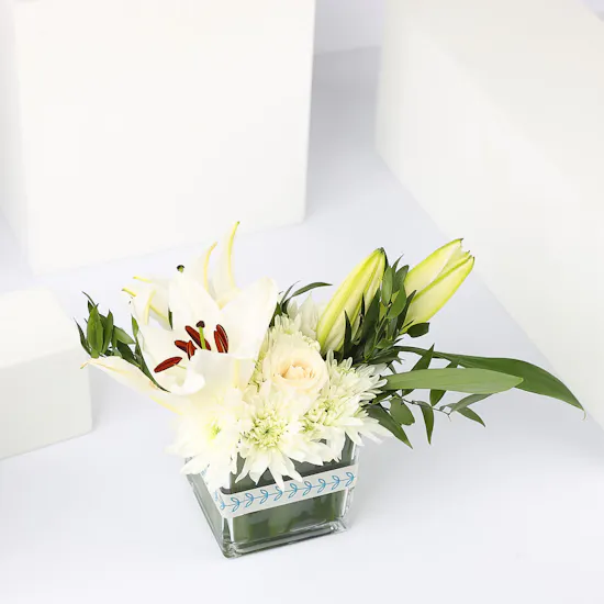 White Flowers Vase