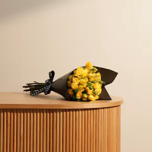 Yellow Baby Rose Bouquet | 12 Flowers