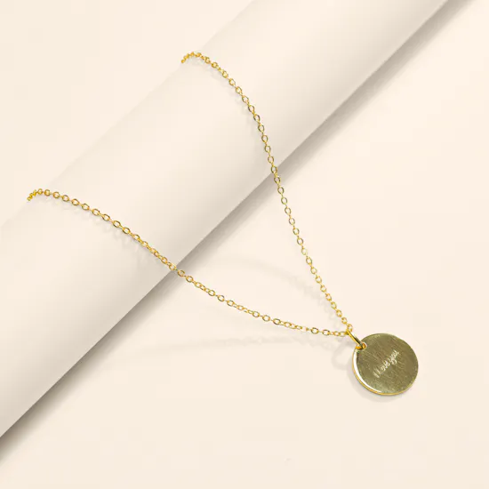 HRH I Love You Circular Gold Plated Necklace