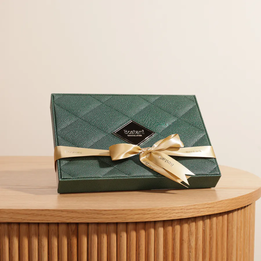 Bostani Green Leathered Small Chocolate Box  1