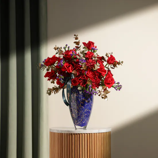 Ruby Romance Flowers Vase