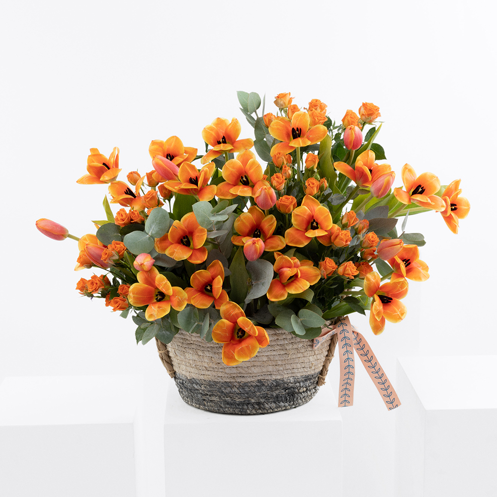 Orange Flowers Basket