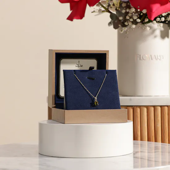 Midad August Green Peridot Necklace | Happy Birthday Flowers Box