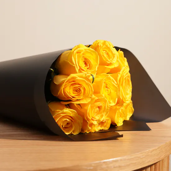 Bright Yellow Roses Bouquet