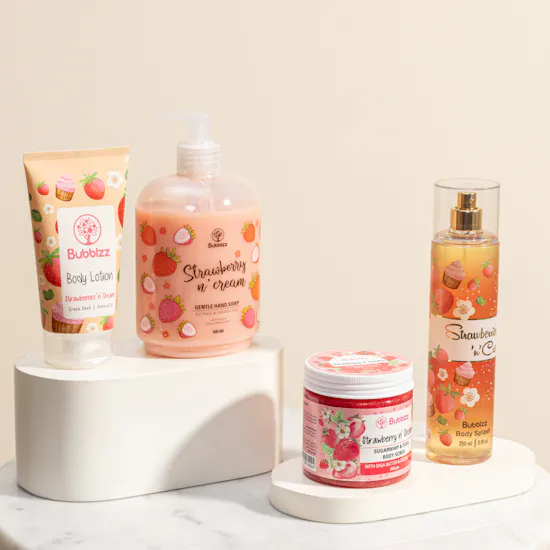 Bubblzz Strawberries N Cream Mood Gift Set