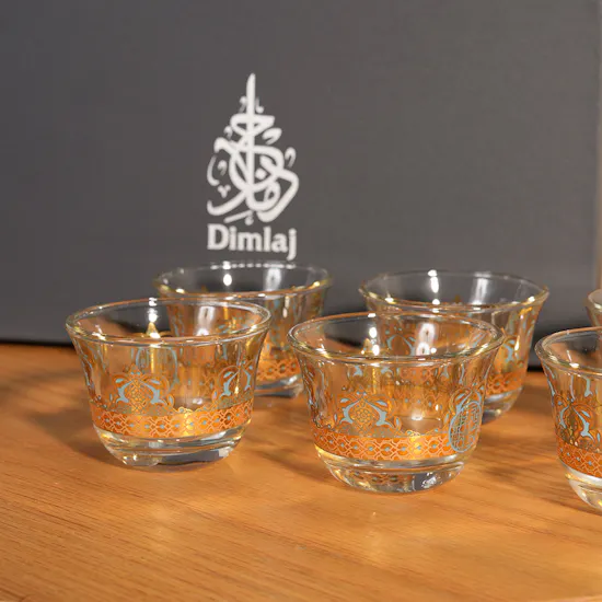 Dimlaj Rayhan Glass Cawa Cups Set