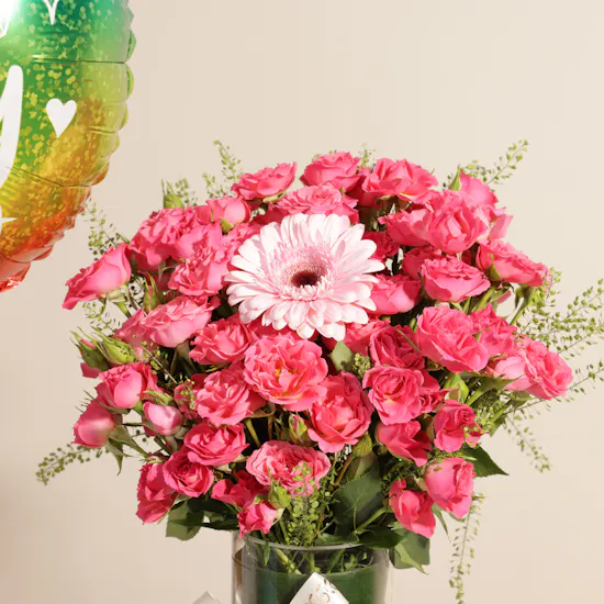 Floward Butterfly Birthday Cake | Enchanting Flower Vase and Balloons