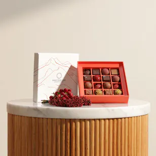 Sweetzerland Discovery Chocolate Box and Ruby Flowers