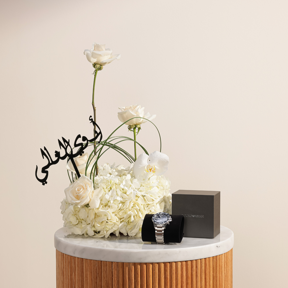 Emporio Armani Men's Chronograph Watch | White Flowers